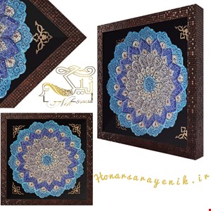 بشقاب میناکاری با قاب پی وی سی